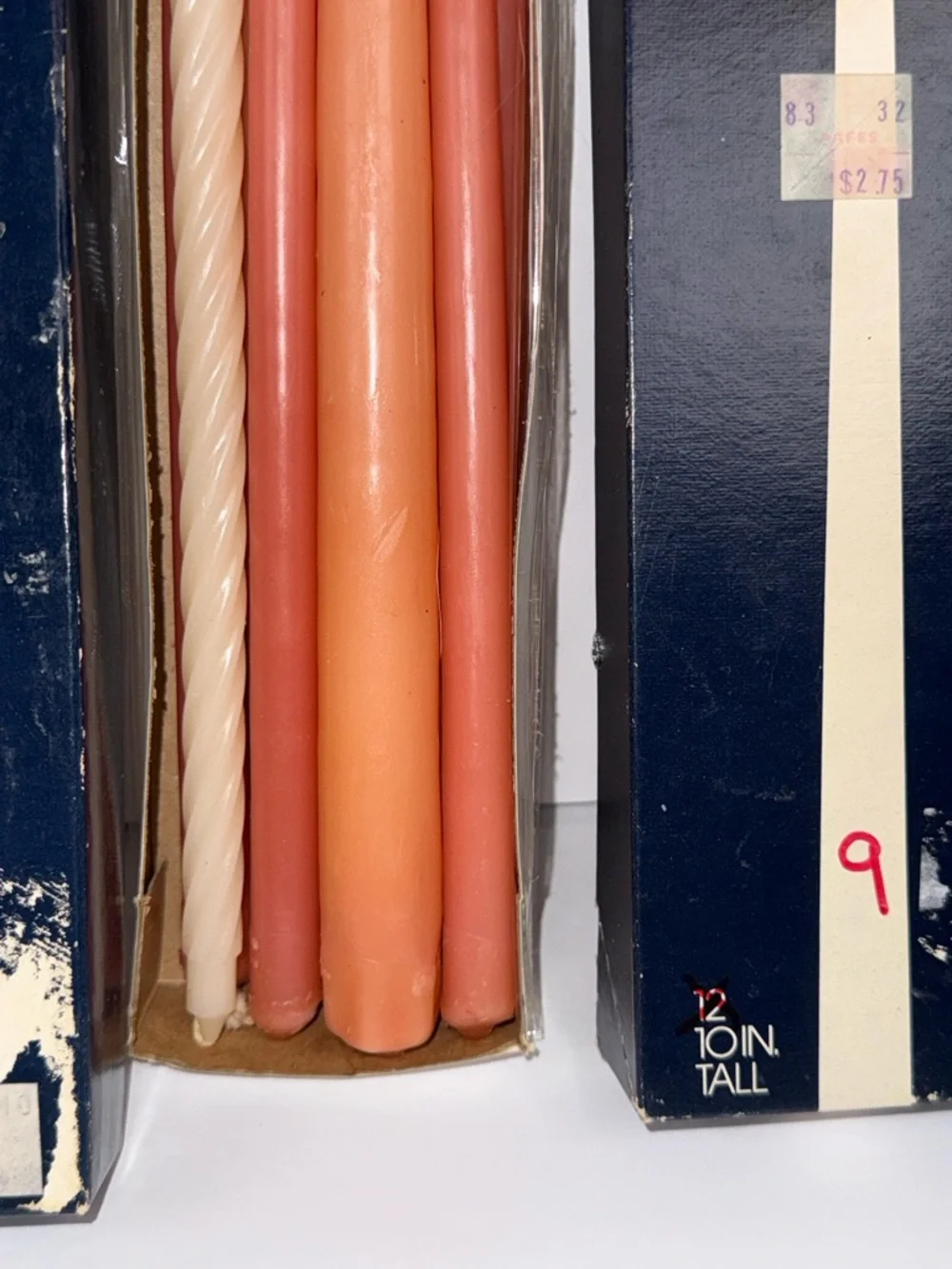 2 Boxes of 1980's Vintage Lenox Candles (Pink/Green/Yellow)
